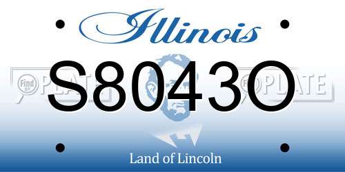 S8043O Illinois License Plate