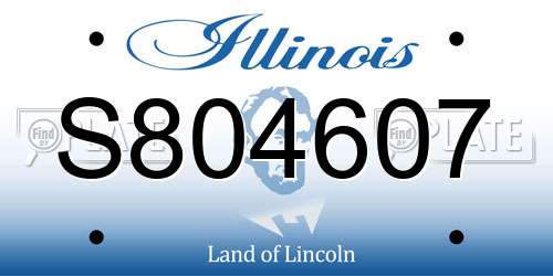 S804607 Illinois License Plate