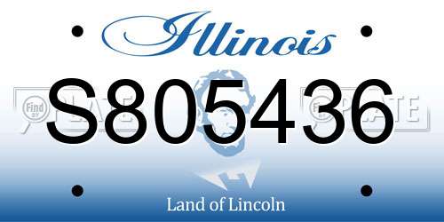 S805436 Illinois License Plate
