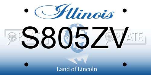 S805ZV Illinois License Plate