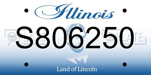 S806250 Illinois License Plate