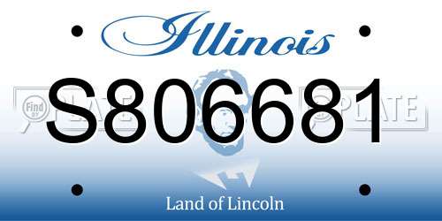 S806681 Illinois License Plate