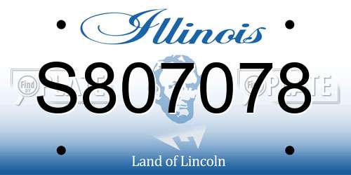 S807078 Illinois License Plate