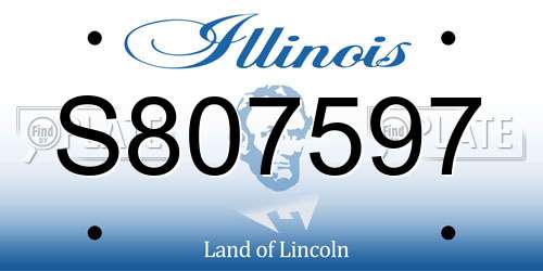 S807597 Illinois License Plate