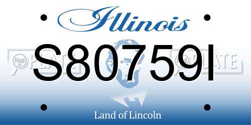 S80759I Illinois License Plate