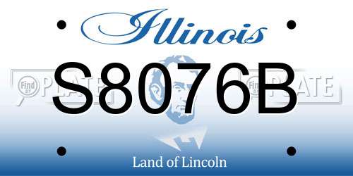 S8076B Illinois License Plate