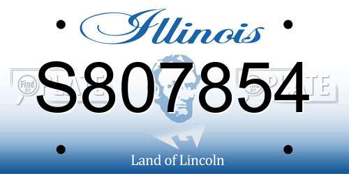 S807854 Illinois License Plate