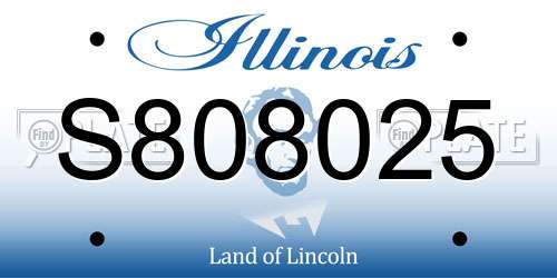 S808025 Illinois License Plate