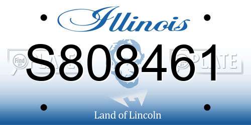 S808461 Illinois License Plate