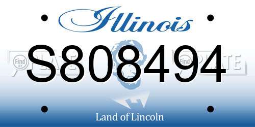 S808494 Illinois License Plate
