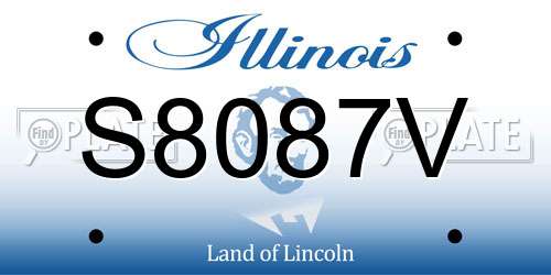 S8087V Illinois License Plate
