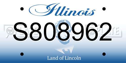 S808962 Illinois License Plate