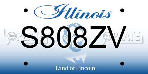 S808ZV Illinois License Plate