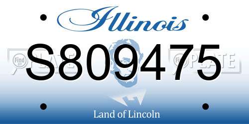 S809475 Illinois License Plate