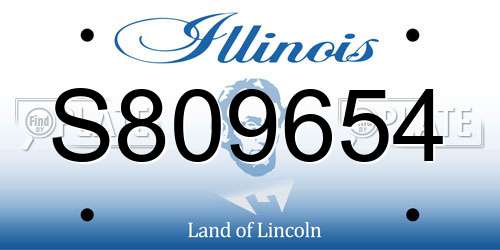 S809654 Illinois License Plate