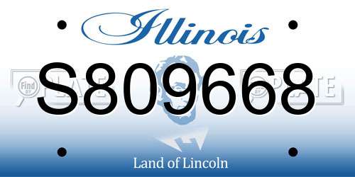 S809668 Illinois License Plate