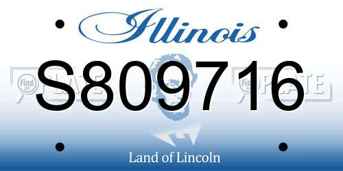 S809716 Illinois License Plate