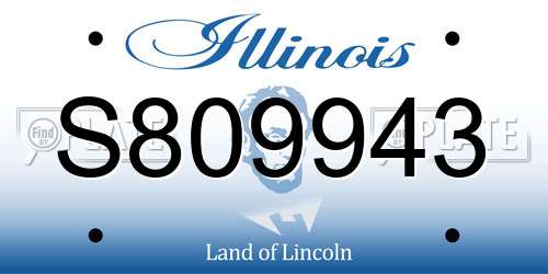 S809943 Illinois License Plate