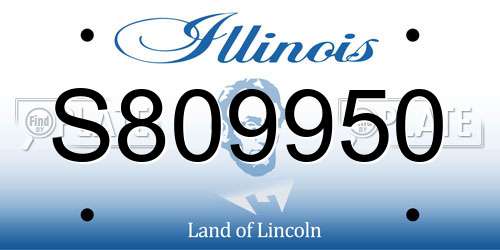 S809950 Illinois License Plate