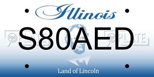 S80AED Illinois License Plate