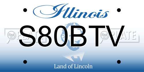 S80BTV Illinois License Plate