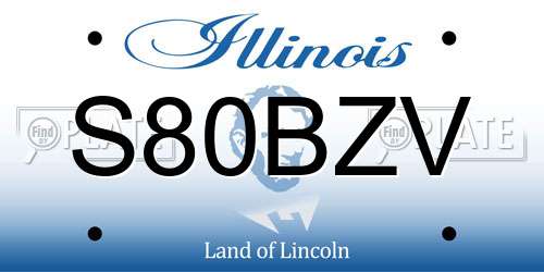 S80BZV Illinois License Plate