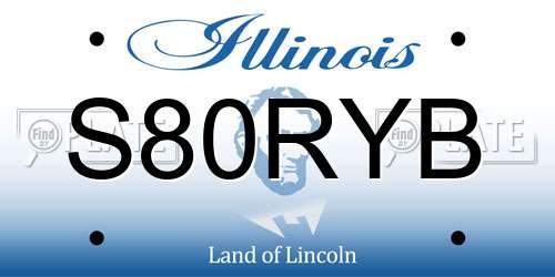S80RYB Illinois License Plate