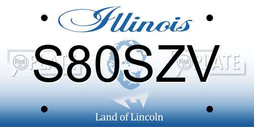 S80SZV Illinois License Plate