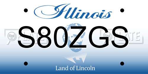 S80ZGS Illinois License Plate