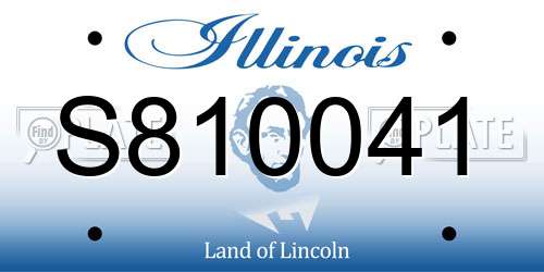 S810041 Illinois License Plate