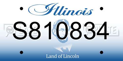 S810834 Illinois License Plate