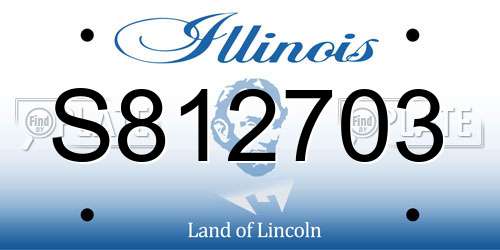 S812703 Illinois License Plate