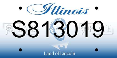 S813019 Illinois License Plate