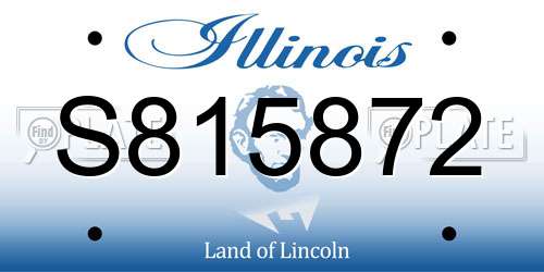 S815872 Illinois License Plate