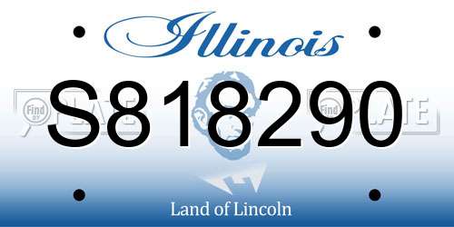 S818290 Illinois License Plate