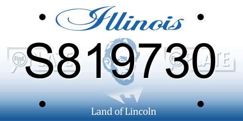 S819730 Illinois License Plate