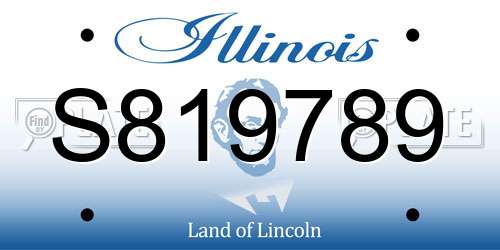 S819789 Illinois License Plate