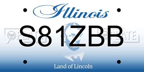 S81ZBB Illinois License Plate