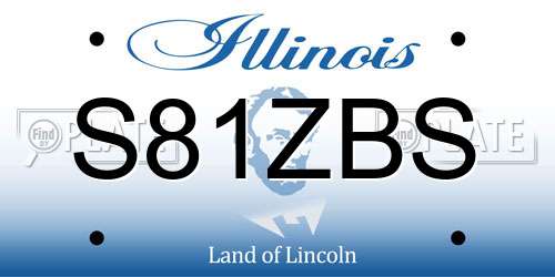 S81ZBS Illinois License Plate