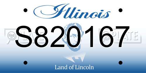 S820167 Illinois License Plate