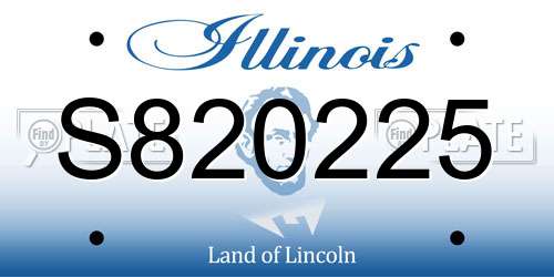 S820225 Illinois License Plate