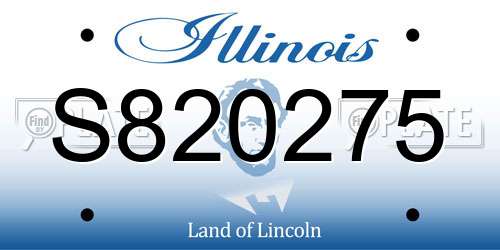 S820275 Illinois License Plate