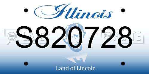 S820728 Illinois License Plate