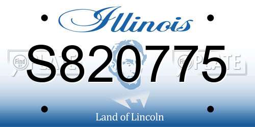 S820775 Illinois License Plate