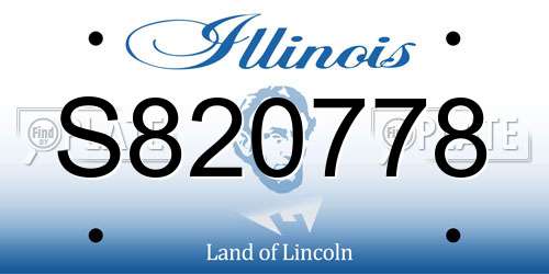 S820778 Illinois License Plate
