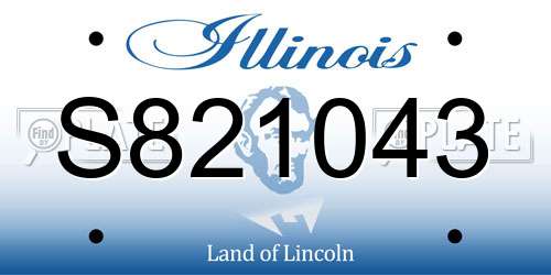 S821043 Illinois License Plate