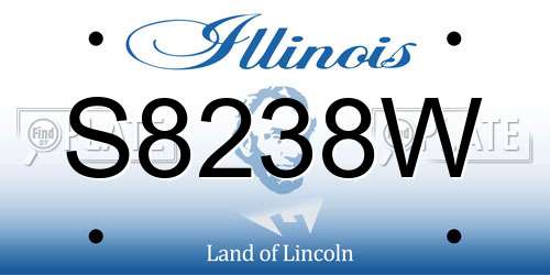 S8238W Illinois License Plate