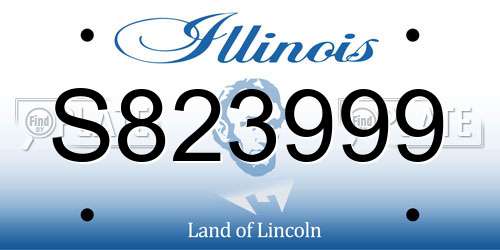 S823999 Illinois License Plate