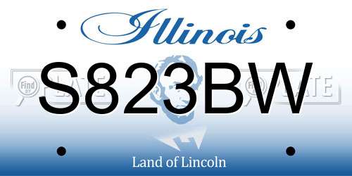 S823BW Illinois License Plate