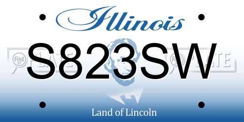 S823SW Illinois License Plate